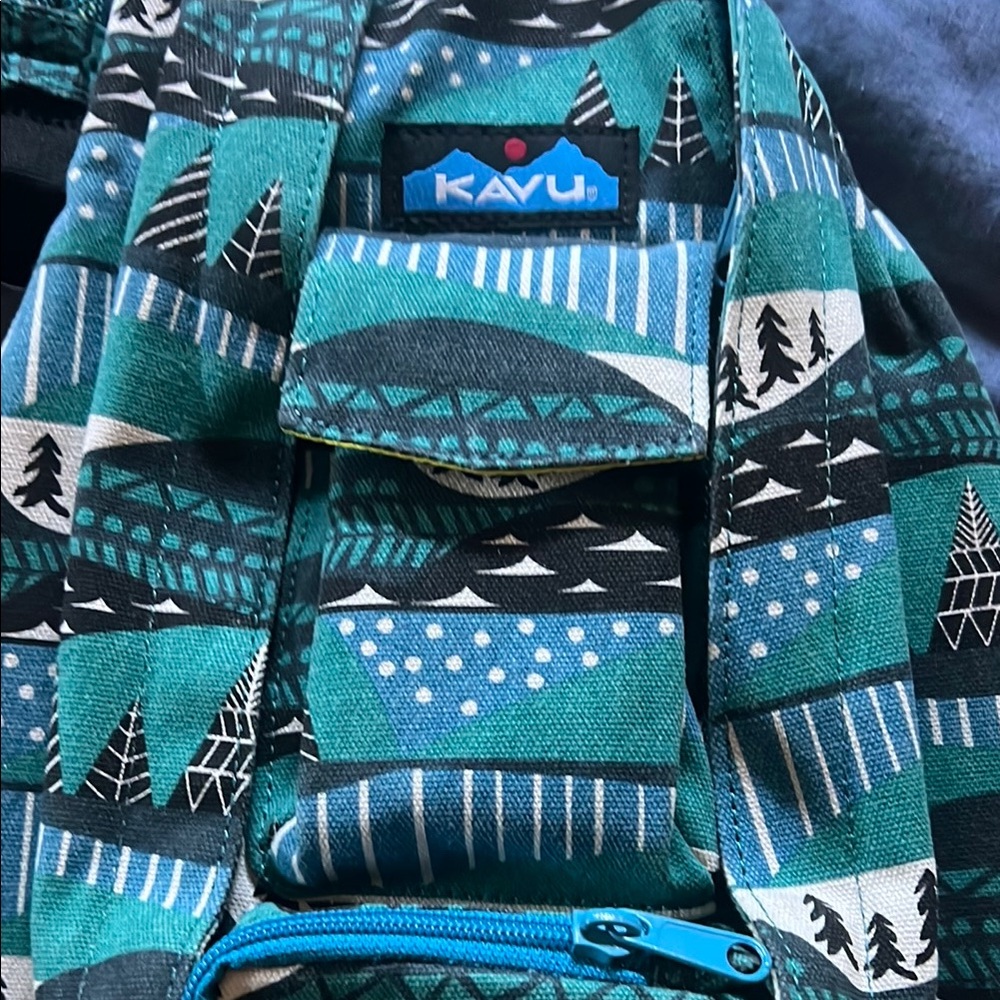 KAVU Teal and Black Patterned Bag
